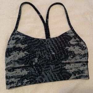 Lululemon Athletica Black and Gray Patterned Sports Bra